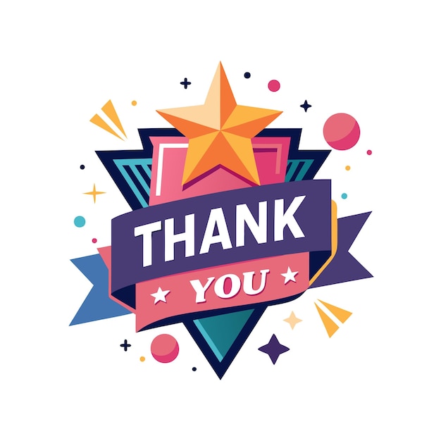 Thank You placard typography vector illustration