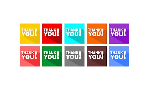 Thank You Set Logo Design Collection