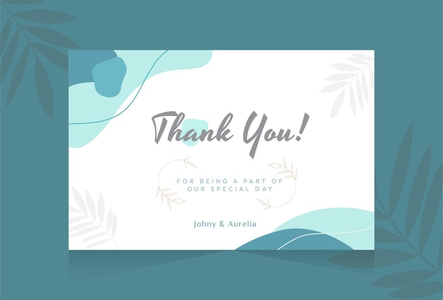 Thank you special day card with abstract shape pastel background template