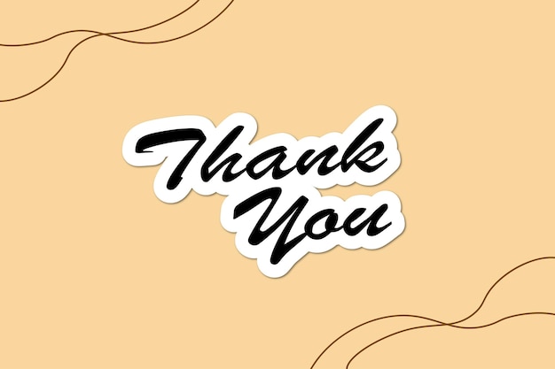 Thank you sticker style vector design suitable for wallpaper background etc