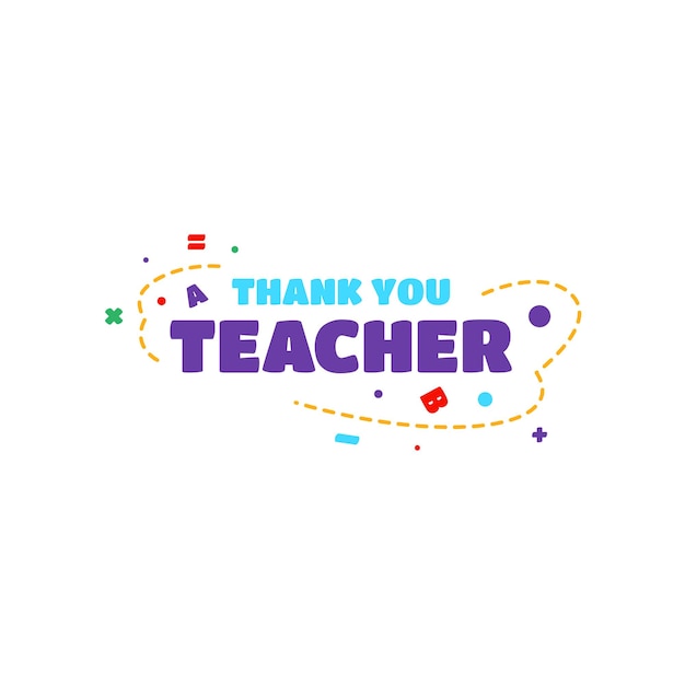 Thank You Teacher Element Illustration Design Vector