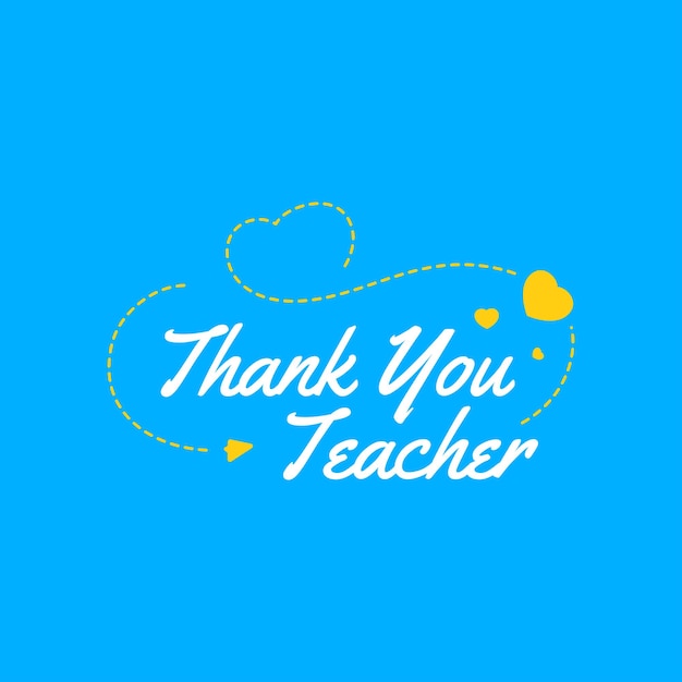 Vector thank you teacher element illustration design vector