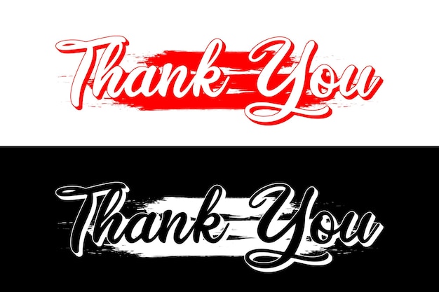 Thank you text lettering sign logo design element