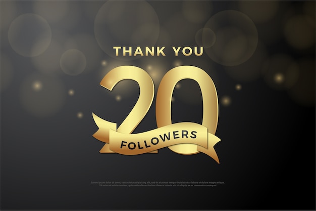 Thank you for twenty thousand followers on black background