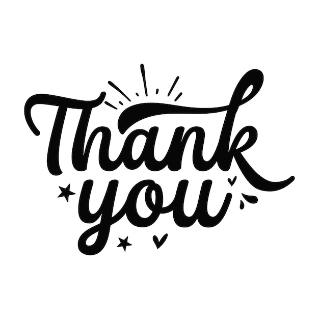 Thank You Unique typography element Premium Vector Design