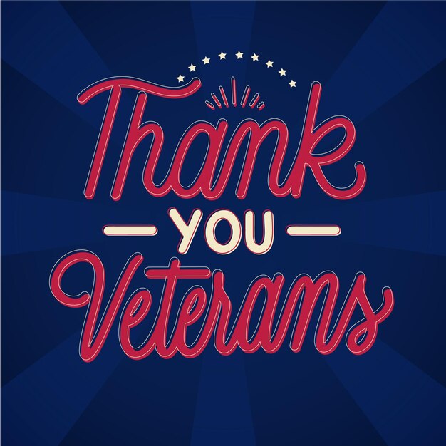 Thank you veterans lettering style