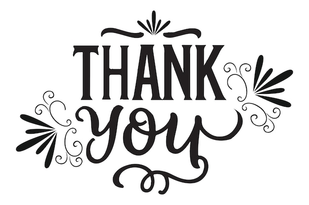 Thank you word Text Vector illustration