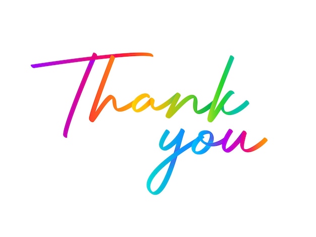 Thank you written with colorful lines on white background vector illustration