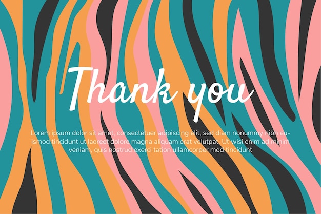 Thank you for your order card. colorful abstract animal pattern design template for background