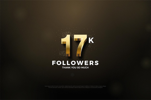 thanks 17k followers with striped texture background.