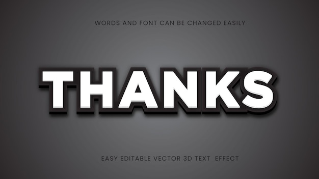 Thanks, editable text effect font