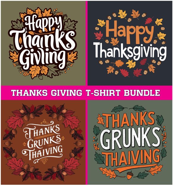 Vector thanks giving day t shirt design bundle