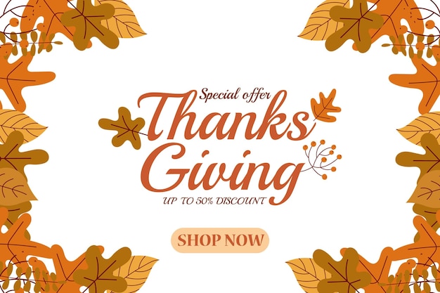 Thanks giving day with leaves, Special offer.