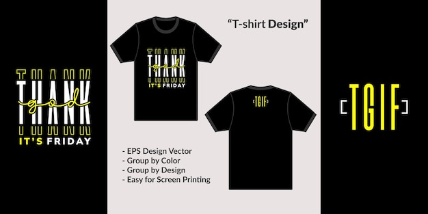 Thanks god its friday style text design vector for t shirt hoodie merchandise