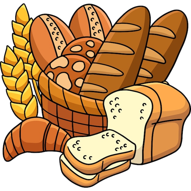 Thanksgiving Baked Bread Cartoon Colored Clipart