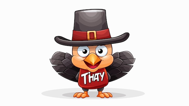 Thanksgiving Cartoon Turkey with Pilgrims Hat