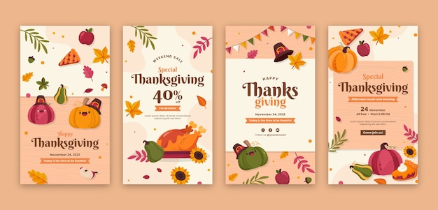 Thanksgiving celebration instagram stories collection