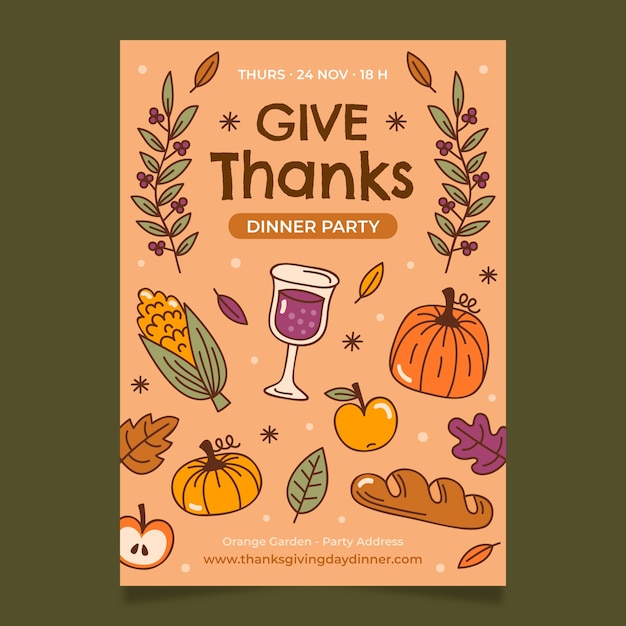 Thanksgiving celebration vertical poster template