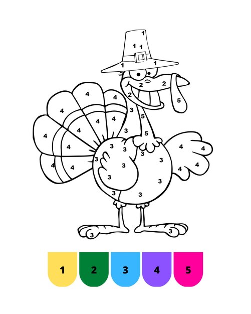 Vector thanksgiving coloring pages color by number thanksgiving