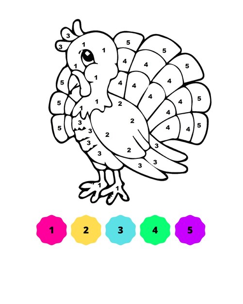 Vector thanksgiving coloring pages color by number thanksgiving