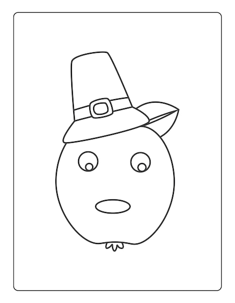 Thanksgiving Coloring Pages for kids with turkey and pumpkin black and white activity worksheet