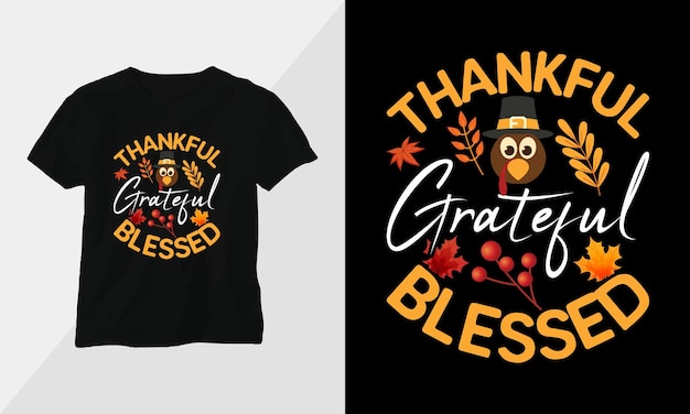 Thanksgiving Day design with turkey and summer fall colors perfect for Tshirt and apparel design