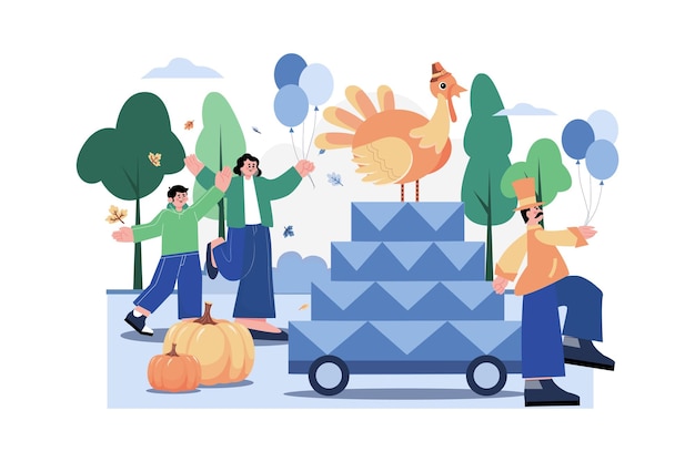 Thanksgiving Day Illustration concept