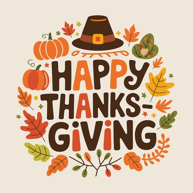 Vector thanksgiving day illustration for tshirt card and banner