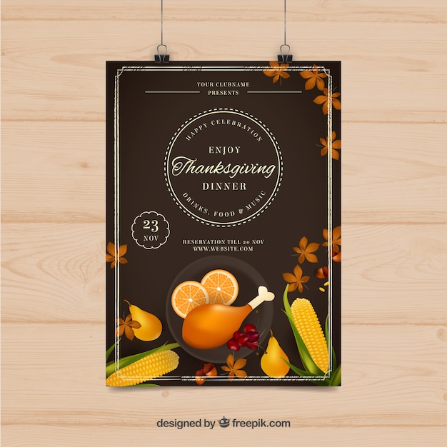 Thanksgiving day posters in vintage style