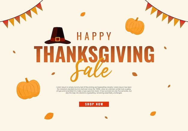 Thanksgiving Day promo sale flyers on the white backgrounds Seasonal lettering Pumpkin pie autumn leaves vector illustration for poster banner special offer