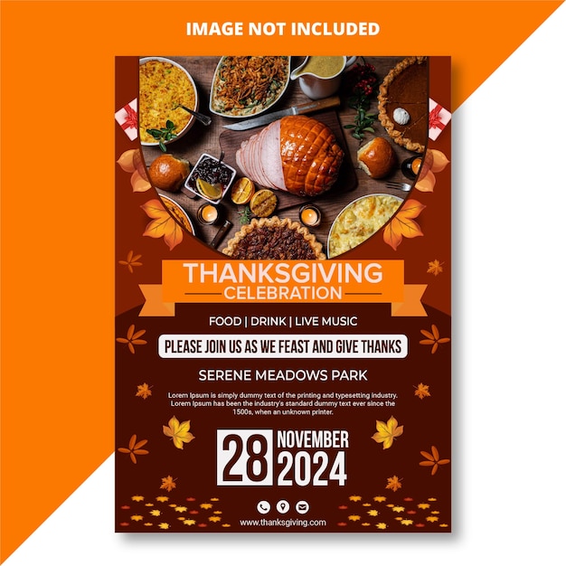 Vector thanksgiving dinner flyer