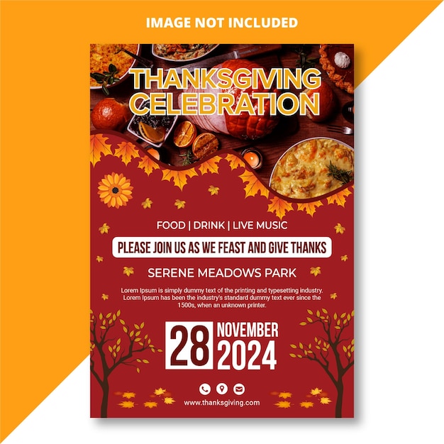 Thanksgiving feast flyer template