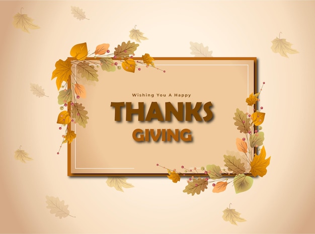 Vector thanksgiving invitation with floral backgroundthanksgiving day thanksgiving background autumn lea