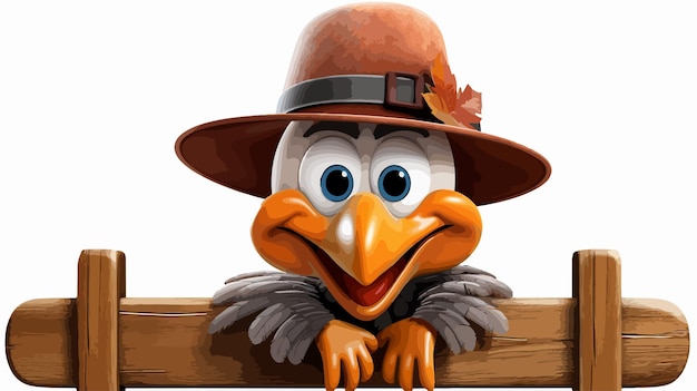 Thanksgiving Pilgrim Turkey Cartoon Character