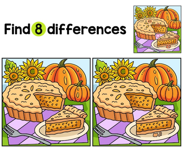 Thanksgiving Pumpkin Pie Find The Differences