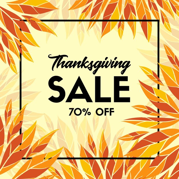 Vector thanksgiving sale banner vector promo template