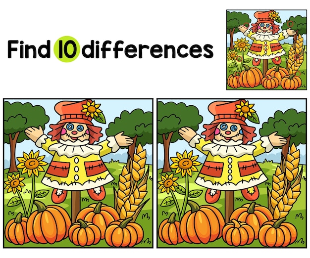 Thanksgiving Scarecrow Find The Differences