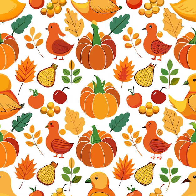 Vector thanksgiving seameless beautiful pattern illustration