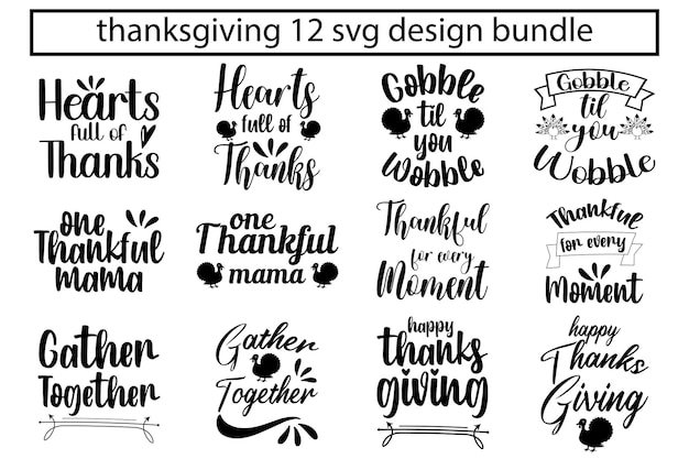 Thanksgiving SVG And Tshirt Design Bundle Thanksgiving SVG Quotes Design t shirt Bundle Vector EPS Editable Files can you download this Design Bundle