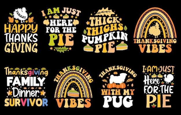 Thanksgiving T-shirt design Bundle, Happy Thanksgiving Tshirts