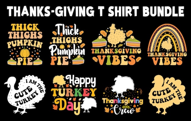 Thanksgiving T-shirt design Bundle, Happy Thanksgiving Tshirts