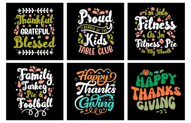 Thanksgiving t shirt design bundle vector art