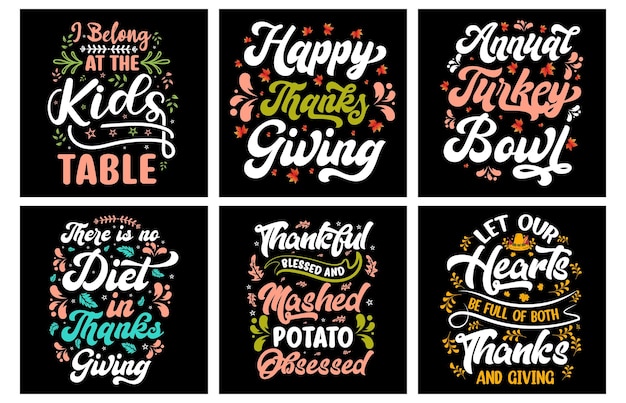 Thanksgiving t shirt design bundle vector art