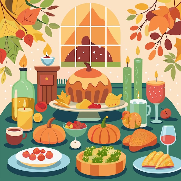 Vector thanksgivingdinner tshirt design