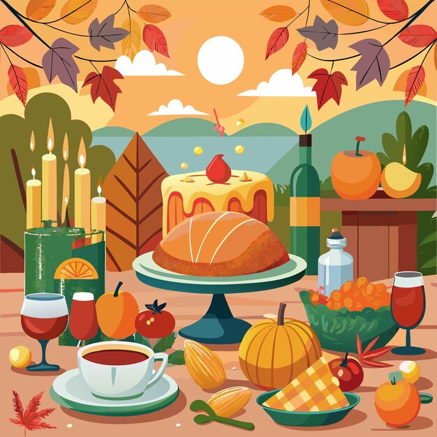 Vector thanksgivingdinner tshirt design