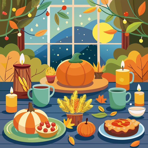 Vector thanksgivingdinner tshirt design