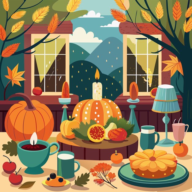 Vector thanksgivingdinner tshirt design