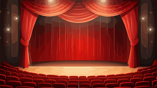 Theater Stage with Footlights