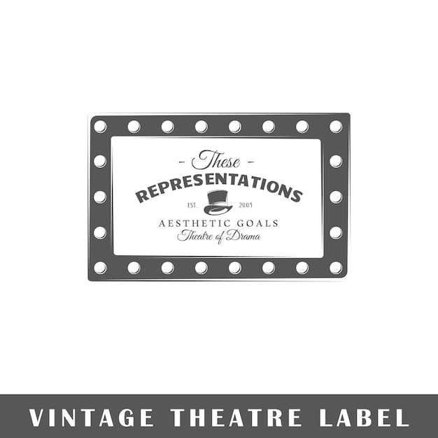 Theatre label isolated on white background