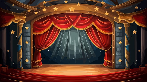 Theatre Stage with Footlights